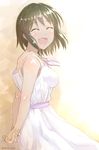  blush closed_eyes dark_skin dress idolmaster idolmaster_cinderella_girls mintol_(qool+) natalia_(idolmaster) open_mouth short_hair smile solo 