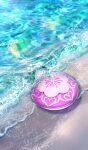  beach commentary_request compact_(cosmetics) cosmetics day fate/grand_order fate_(series) game_asset no_humans object_focus official_art refraction sand sparkle splashing still_life sunlight third-party_source tsuduki_neko water waves 