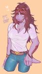  &lt;3 2019 anthro clothed clothing deltarune digital_media_(artwork) female hair kosafordraw mammal reptile scalie simple_background smile solo stylish susie_(deltarune) teeth text video_games 