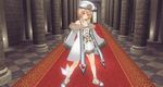  3d absurdres bare_shoulders blanc blue_eyes blush brown_hair custom_maid_3d_2 fur_trim hat highres looking_at_viewer neptune_(series) short_hair smile solo sumxsum03 