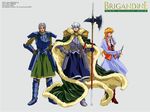  2boys armor blonde_hair brigandine houtani_yukitoshi long_hair multiple_boys official_art short_hair vaynar 