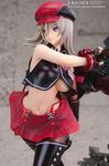  alphamax_(artist) blue_eyes boots breasts figurine god_eater god_eater_burst large_breasts long_hair photo real skirt solo sword toy underboob white_hair 