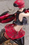  alphamax_(artist) blue_eyes boots breasts figurine god_eater god_eater_burst large_breasts long_hair photo real skirt solo sword text toy watermark white_hair 