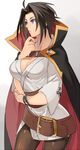  belt black_hair blazblue cape forked_eyebrows genderswap genderswap_(mtf) kagura_mutsuki solo tomo_(tomorag7) 