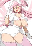  alternate_breast_size belly bow breasts choker curvy dress feathered_wings gloves hair_bow kaname_madoka large_breasts looking_back magical_girl mahou_shoujo_madoka_magica nipples oman_(evld) open_mouth pink_hair pink_legwear plump ribbon smile solo spoilers two_side_up ultimate_madoka white_dress white_gloves wings yellow_eyes 
