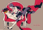  chair english multicolored_hair neo_(rwby) orange_hair pixiv_manga_sample roman_torchwick rwby simple_background smile yukataro 