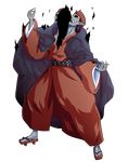  cape cloak dairi death fortune_teller_(touhou) full_body geta grey_skin hat highres hollow_eyes long_sleeves male_focus pointy_ears solo standing touhou transparent_background wide_sleeves youkai 