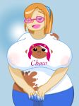  anthro big_breasts breasts claws clothed clothing eulipotyphlan eyewear female glasses huge_breasts luigi64 mammal mole_(animal) mooshita nipple_outline open_mouth open_smile smile solo tamboribora tayia 