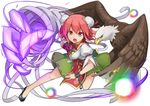  :o bandaged_arm bandages bird bouncing_breasts breasts bun_cover chain chinese_clothes cuffs danmaku double_bun eagle flower full_body green_skirt ibaraki_kasen looking_at_viewer medium_breasts memento_vivi open_mouth pink_eyes pink_flower pink_hair pink_rose puffy_short_sleeves puffy_sleeves ribbon-trimmed_skirt ribbon_trim rose shackles short_hair short_sleeves skirt solo tabard touhou tsurime v-shaped_eyebrows white_background 