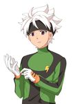  bad_id bad_pixiv_id earth_eleven gloves goalkeeper headband ibuki_munemasa inazuma_eleven_(series) inazuma_eleven_go inazuma_eleven_go_galaxy lightning_bolt male_focus simple_background solo t_(toddy_t) upper_body white_background white_hair 