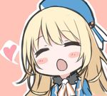  :o atago_(kantai_collection) blonde_hair blush closed_eyes ganesagi hat heart kantai_collection lowres md5_mismatch open_mouth solo 
