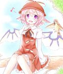  :d animal_ears bird bird_wings dress frilled_dress frills in_tree mystia_lorelei neko_mata open_mouth pink_hair purple_eyes short_hair sitting sitting_in_tree smile solo sparrow touhou tree tree_branch wings 