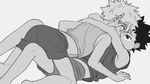  2boys brit child gon_freecss grey_background hug hunter_x_hunter killua_zoldyck male_focus monochrome multiple_boys simple_background yaoi 