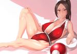 1girl breasts brown_hair fatal_fury female large_breasts looking_at_viewer ponytail shiranui_mai solo takk0312 