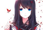  1girl black_hair blue_eyes butterfly caidychen female hair_ornament hairpin kyo00d long_hair original sin 