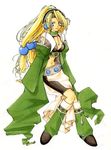  aishie atelier_(series) atelier_marie blonde_hair full_body hair_ornament high_ponytail leg_warmers long_coat long_hair low-tied_long_hair lowres marie_(atelier) marker_(medium) ponytail sitting sleeves_past_wrists solo traditional_media very_long_hair wide_sleeves 