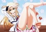  arisa_bannings blonde_hair green_eyes highres long_hair lyrical_nanoha mahou_shoujo_lyrical_nanoha panties school_uniform seishou_elementary_school_uniform solo tappa_(esperanza) underwear 