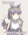  1girl black_hair blake_belladonna english iesupa parody pun rwby serious solo star_trek 