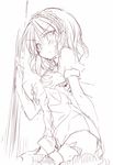  alice_margatroid blush breast_grab commentary_request frilled_cuffs grabbing greyscale groping hairband hand_on_wall looking_at_viewer looking_down monochrome multiple_hands satou_kibi shirt short_hair solo_focus sweatdrop thigh_grab thighhighs touhou 