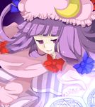  book close-up elle_capsule hat magic_circle patchouli_knowledge purple_hair solo touhou 