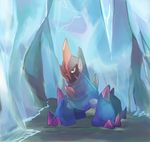  cave gen_5_pokemon gigalith ice no_humans pokemon pokemon_(creature) yellow_eyes 