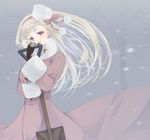  axis_powers_hetalia bad_id bad_pixiv_id blonde_hair coat fur_collar fur_hat genderswap genderswap_(mtf) gloves hat ichikawa_mariou long_hair purple_eyes russia_(hetalia) shovel snow solo 