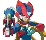  blonde_hair blue_eyes glaring male_focus robot rockman rockman_zero solo yuusuke_(5yusuke3) zero_(rockman) 