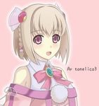  ar_tonelico ar_tonelico_iii bad_id bad_pixiv_id blonde_hair braid hair_ornament open_mouth pink_eyes saki_(ar_tonelico) short_hair simple_background solo twin_braids 