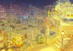  cityscape colorized fleur-de-lis lamp lights munashichi night no_humans original rooftop scenery stairs tree window 