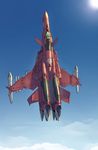  cloud day flying highres inui_(jt1116) macross macross_zero mecha no_humans nora_polyansky sky soviet sun sv-51 variable_fighter 