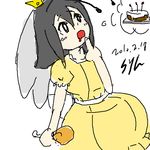  ant ant_girl antgirl black_hair bug bug_girl buggirl c8ch crown dress girl insect insect_girl insectgirl korean lowres oekaki threadic yellow_dress 