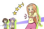  :&lt; =_= breast_envy casual hiiragi_kagami kusakabe_misao long_hair lucky_star men_(artist) minegishi_ayano multiple_girls one_eye_closed orange_hair purple_eyes purple_hair 