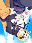  falling hoshino_lily hug mushiba naruto uchiha_sasuke uzumaki_naruto 