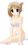  bad_id bad_pixiv_id bikini blue_eyes brown_hair engo_(aquawatery) folded_ponytail hair_ornament hairclip komaki_manaka short_hair solo swimsuit to_heart_2 