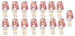  &gt;:( &gt;_&lt; :3 :d :o ^_^ apron blush breasts chibi closed_eyes crying frown headphones highres large_breasts long_hair looking_at_viewer multiple_girls multiple_views naked_apron nitroplus open_mouth pink_hair red_eyes silver15 smile super_sonico v-shaped_eyebrows variations x3 