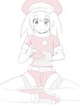  1girl female monochrome pale_color rockman rockman_dash roll_caskett simple_background solo white_background 