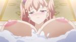  animated animated_gif bathing blush breasts charlotte_scherzen erect_nipples happy huge_breasts kaneko_hiraku large_breasts lipstick makeup nail_polish nipples pink_hair purple_eyes self_fondle soap valkyrie_drive valkyrie_drive_-mermaid- wet 