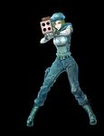  blue_eyes breasts brown_hair gloves jill_valentine medium_breasts resident_evil rocket_launcher short_hair solo tamago_tomato weapon 
