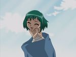  1girl animated animated_gif green_hair kasugano_midori midori_no_hibi minigirl open_mouth short_hair squirming wiggling 