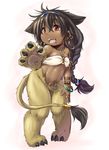  bad_id bad_pixiv_id bracelet braid earrings egyptian furry jewelry lip_piercing long_hair navel_piercing necklace no_humans open_mouth piercing rai-rai red_eyes ring solo sphinx tail 
