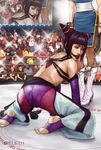  2girls ass ball_gag capcom chun-li crowd defeated dieleth femdom gag gagged han_juri leash multiple_girls stadium street_fighter street_fighter_iv yuri 