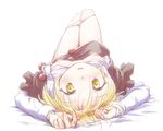  1girl blonde_hair breasts futatsuki_hisame legs looking_back lunasa_prismriver lying nipples short_hair touhou underwear yellow_eyes 