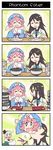  :d ^_^ black_hair blue_eyes bowl chopsticks closed_eyes comic crossover drooling flying_sweatdrops ghost hair_ornament hairband hairclip hat highres holding izumi_reina konpaku_youmu konpaku_youmu_(ghost) long_hair mob_cap musaigen_no_phantom_world open_mouth pink_hair plate saigyouji_yuyuko school_uniform short_hair silent_comic silver_hair smile touhou trait_connection triangular_headpiece vore xin_yu_hua_yin 