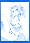  bikini cleavage himura_kiseki monochrome swimsuits 