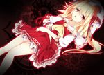  ayatan-kiri blonde_hair blood fang flandre_scarlet hat red_eyes skirt tears touhou vampire 