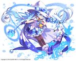  beamed_eighth_notes bf._(sogogiching) blue_eyes blue_hair bunny cape eighth_note hat hatsune_miku long_hair looking_at_viewer magic_circle musical_note pantyhose quarter_note skirt snowflakes suki!_yuki!_maji_magic_(vocaloid) twintails very_long_hair vocaloid wand white_background witch_hat yuki_miku yukine_(vocaloid) 