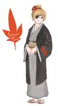  2015 autumn bad_id bad_pixiv_id blonde_hair dated eyepatch full_body green_eyes grey_kimono haori head_tilt japanese_clothes kimono leaf maple_leaf obi othinus raised_eyebrow sash sketch solo standing tabi to_aru_majutsu_no_index torakichi_(kamima33) yukata 