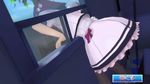  gal_gun gal_gun_double_peace game_cg hair_ornament kamizono_shinobu screencap solo stuck sweatdrop thighhighs through_wall through_window 