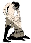  christa_renz emblem fellatio full_body futanari genderswap monochrome multiple_girls oral paradis_military_uniform penis shingeki_no_kyojin testicles tongue tongue_out transparent_background ymir_(shingeki_no_kyojin) 