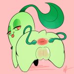  &lt;3 &lt;3_eyes anus butt chikorita female feral hi_res looking_at_viewer looking_back nintendo ota_(artist) plump_labia pok&eacute;mon pok&eacute;mon_(species) pussy solo spread_butt spreading tongue tongue_out video_games 